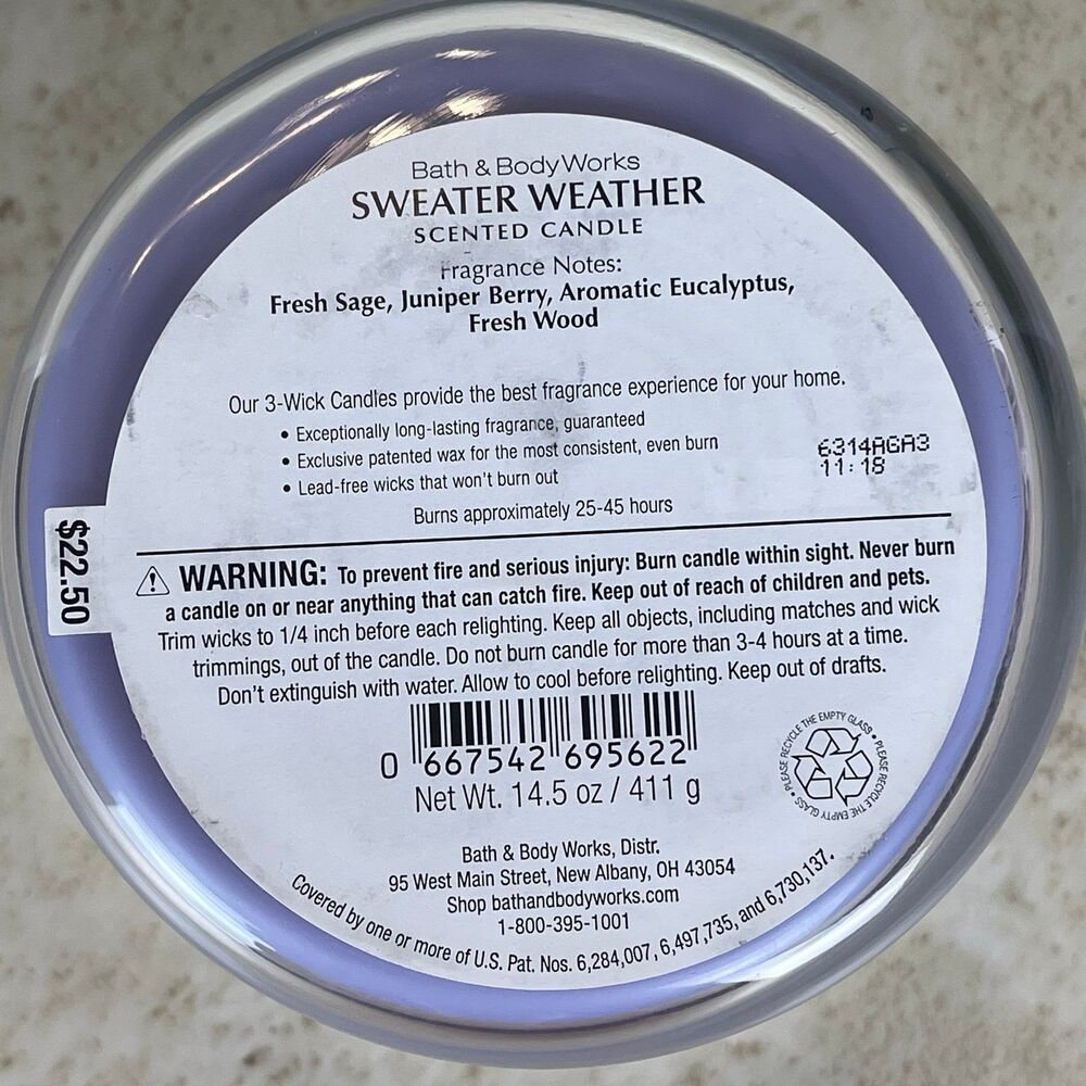 Bath & Body Works | Sweater Weather Winter 3-Wick Candle - Picture 2 of 6